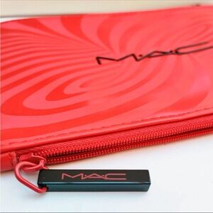 🆕 MAC Red Cosmetics Bag Double Sided with two compartments Brand New
